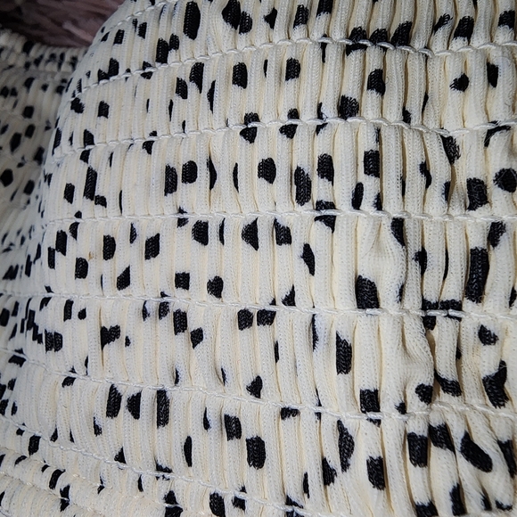 Small Spotted Smocked Xhilaration Bandeau Bikini Top - Picture 2 of 5